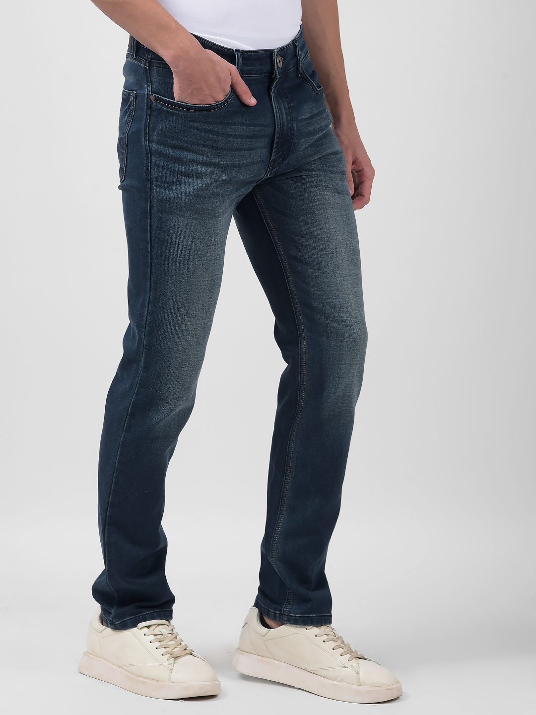 Numero Uno Men Solid Dark Blue Jeans